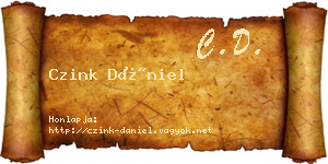 Czink Dániel névjegykártya